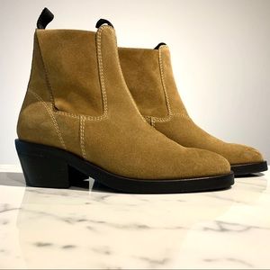 ACNE STUDIOS - Sand Beige Suede Ankle Boots